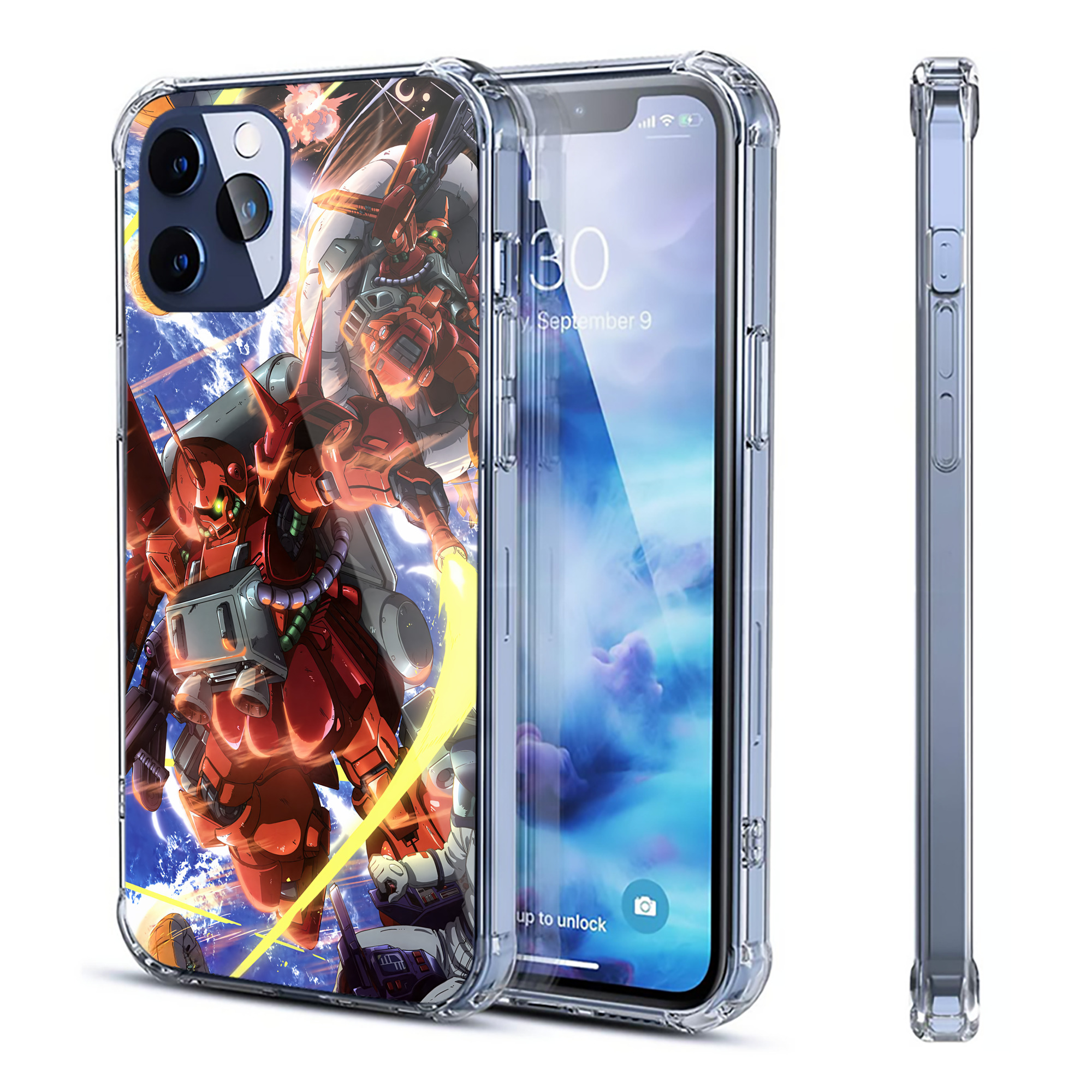 （画像用） 機動戦士ガンダム Mobile Suit Gundam 【iPhone 12シリーズ対応】透明スマホケース（クリアソフトケース）